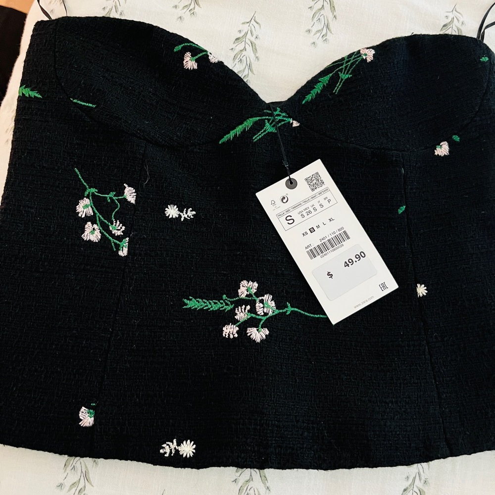 NWT Zara floral corset top